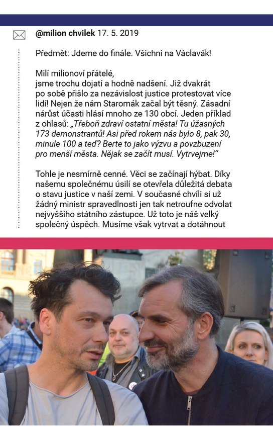 Milion chvilek pro demokracii v památníku 