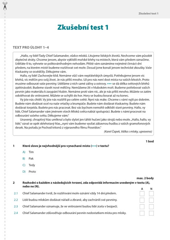 Přijímačky s češtinářem – 9. třída