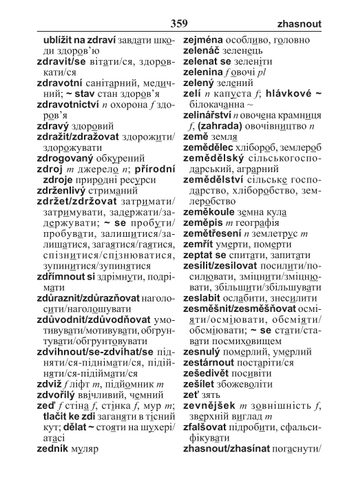 Ukrajinsko-český česko-ukrajinský kapesní slovník