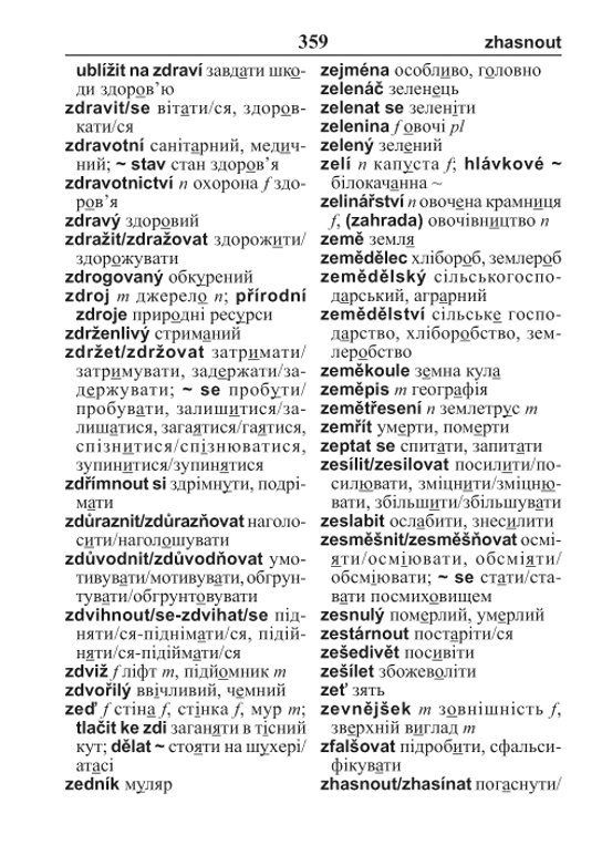 Ukrajinsko-český česko-ukrajinský kapesní slovník