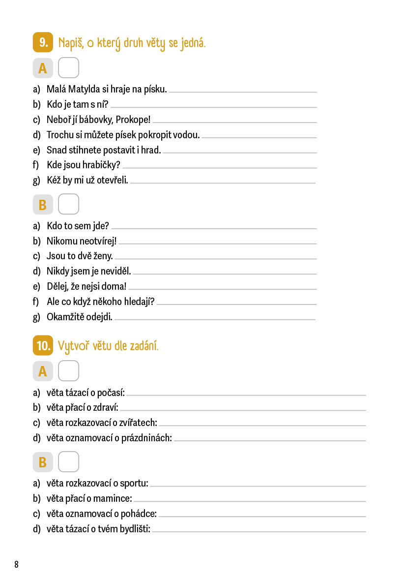 Krátká cvičení z českého jazyka pro 2. a 3. třídu ZŠ