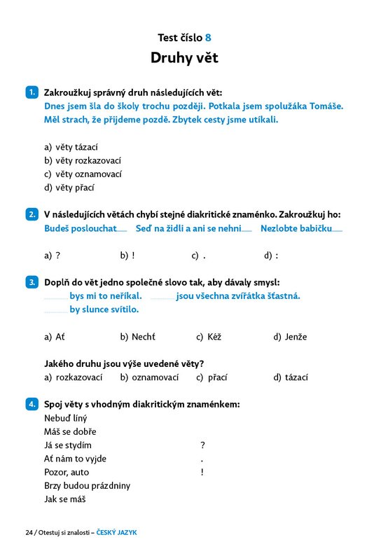 Otestuj si znalosti – Český jazyk pro 2. třídu 