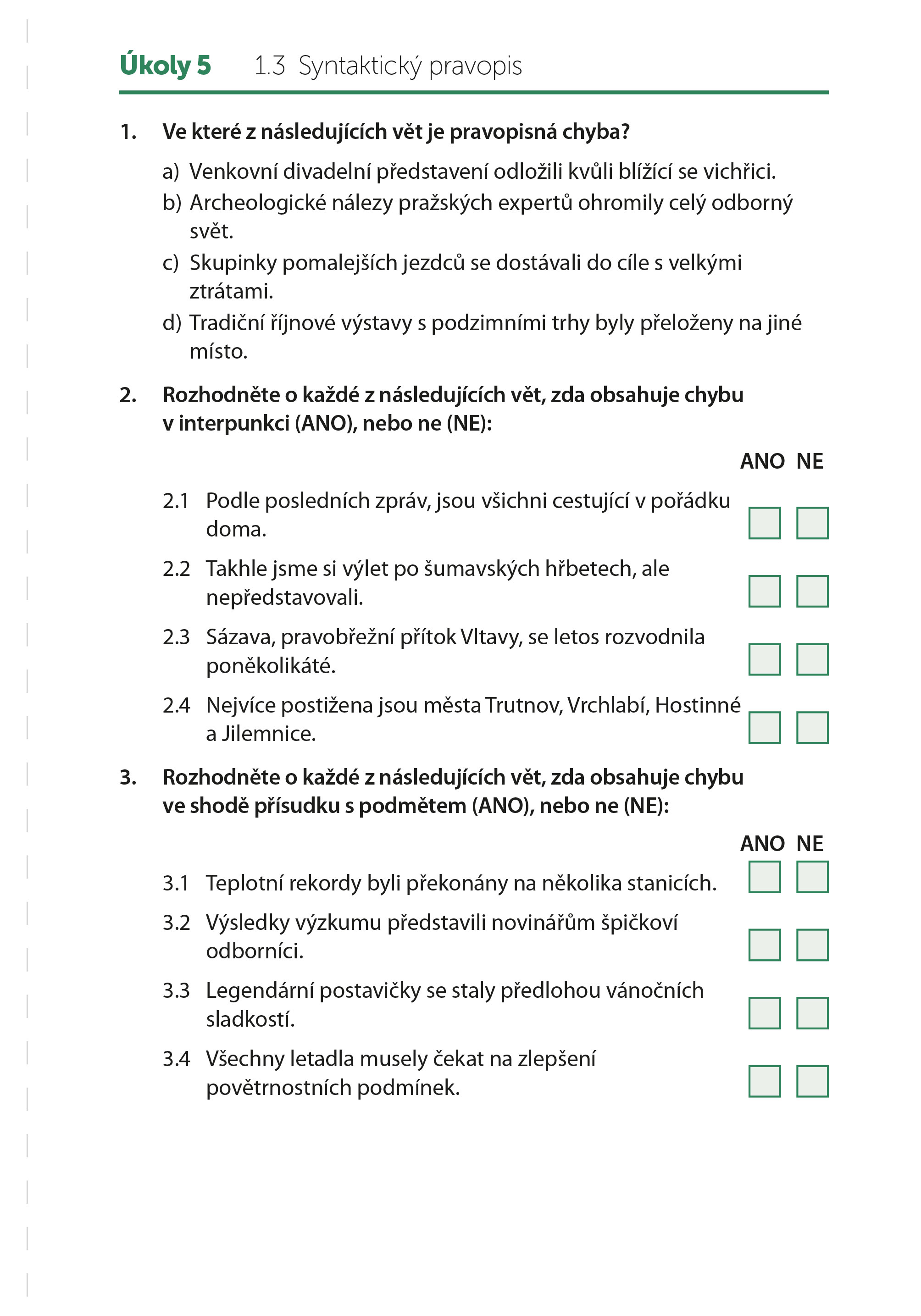 Desetiminutovky. Přijímací zkoušky z češtiny – 5. třída
