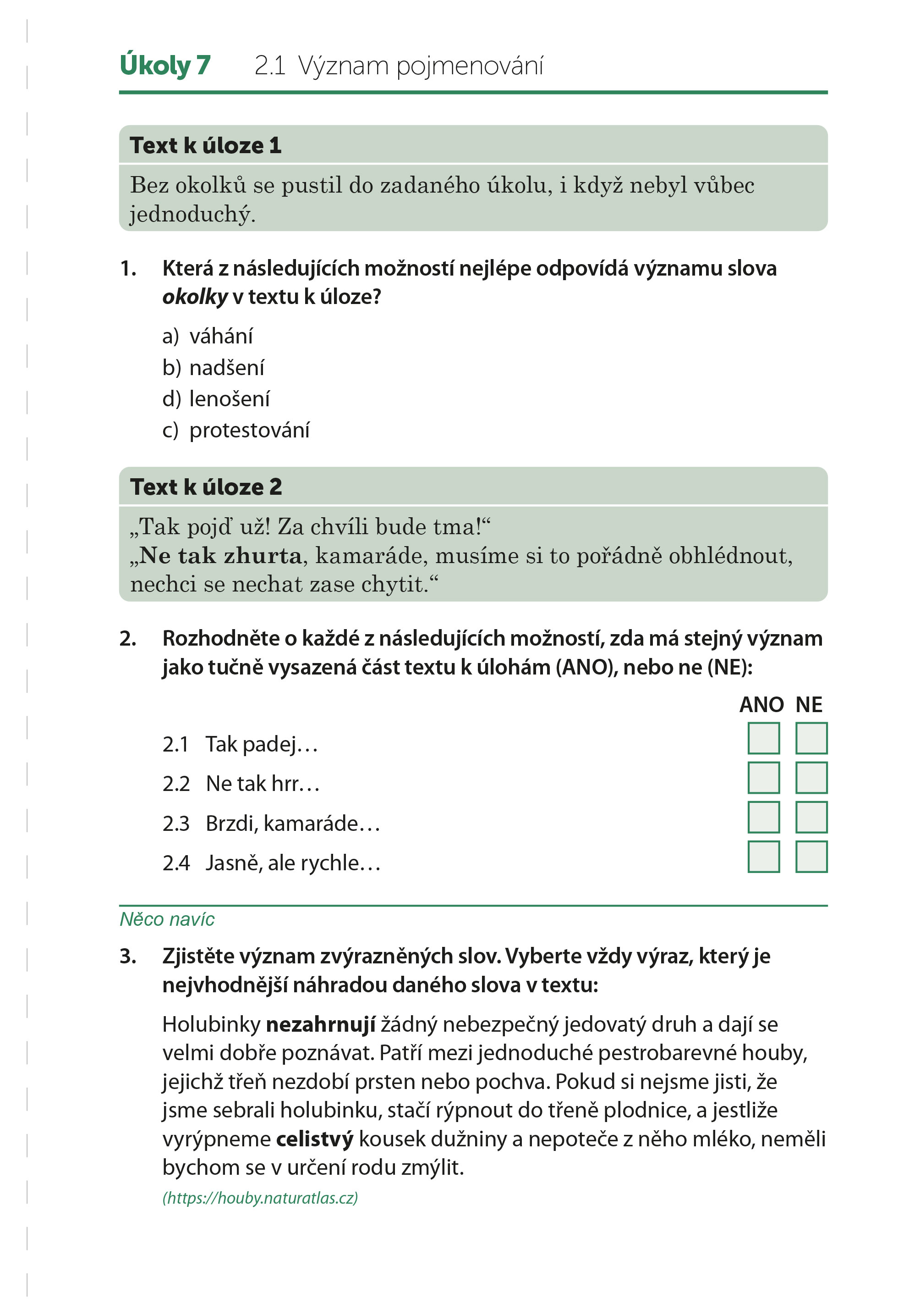 Desetiminutovky. Přijímací zkoušky z češtiny – 5. třída