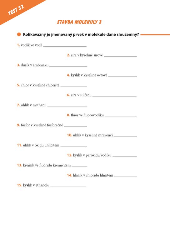 DESETIMINUTOVKY. Chemie