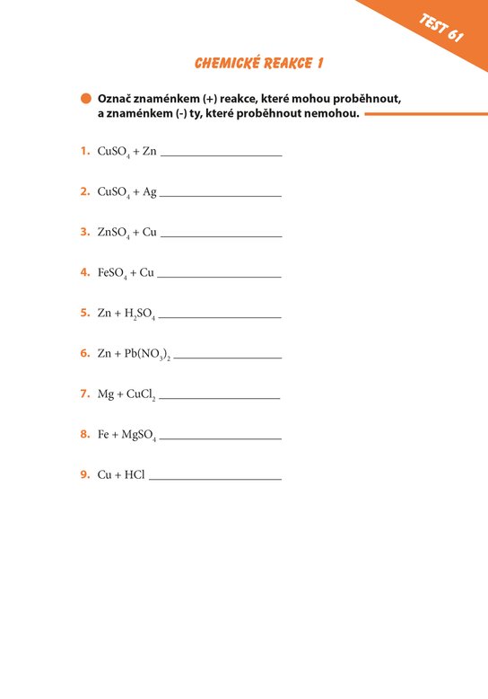 DESETIMINUTOVKY. Chemie