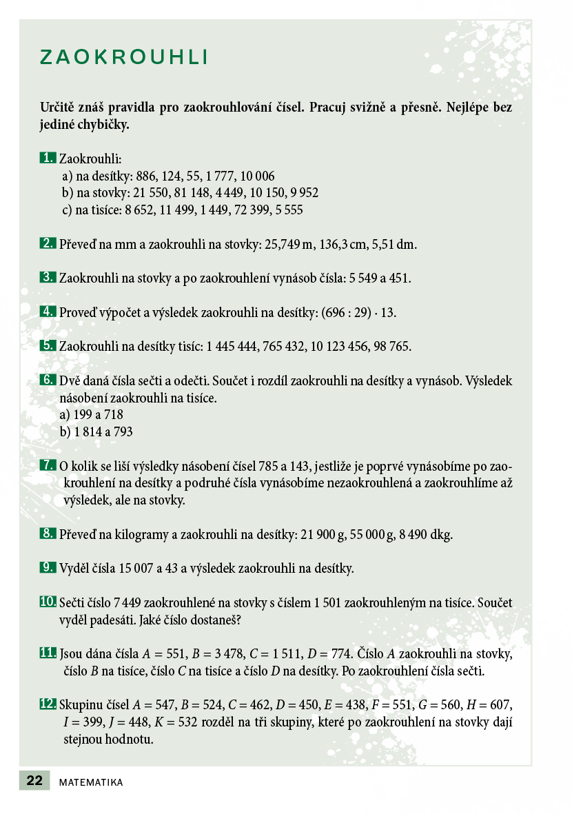 Příprava na přijímací zkoušky na SŠ-Matematika 8letá gymn.