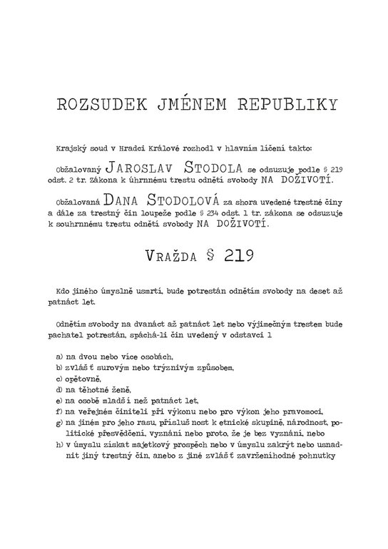 Stodolovi: manželé smrti