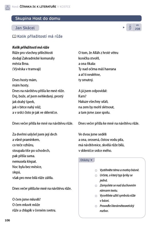 Nová čítanka IV. k Literatuře v kostce pro SŠ