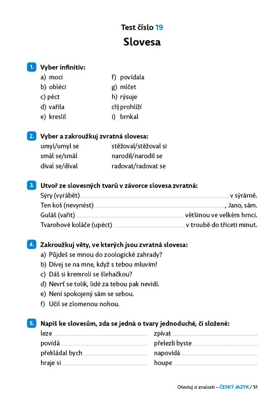Otestuj si znalosti – Český jazyk pro 4. třídu 