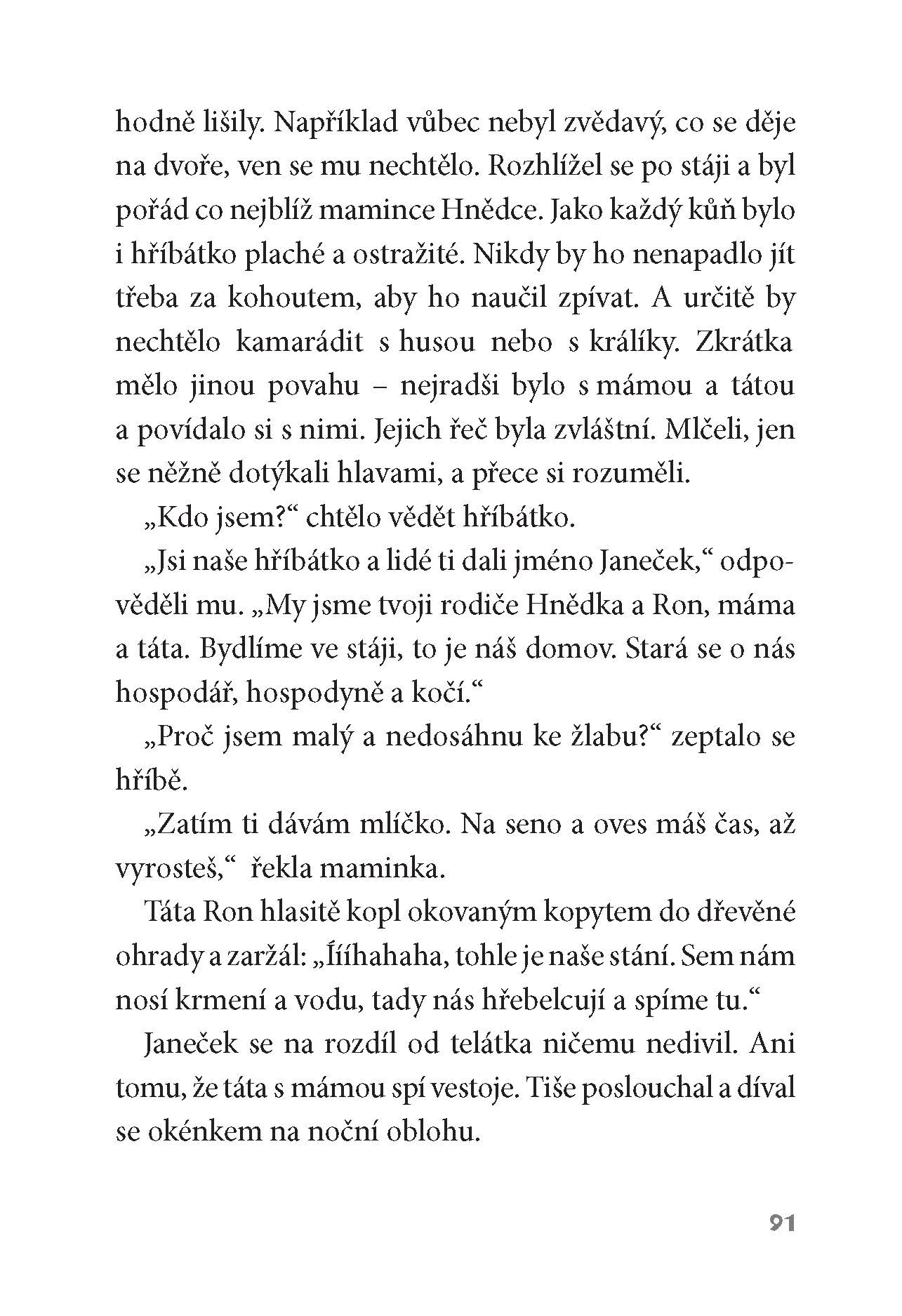 O zvědavém telátku a bázlivém hříbátku