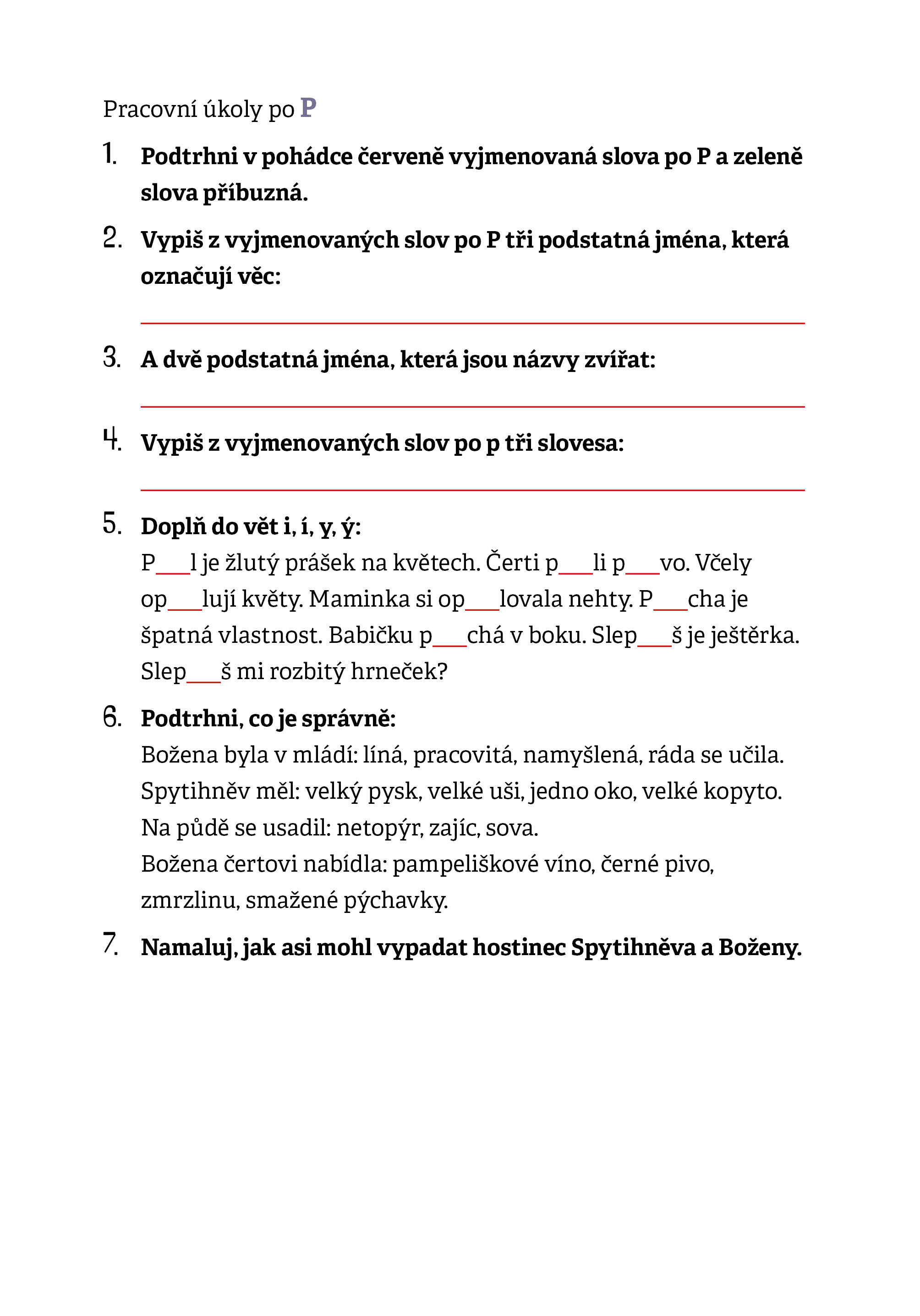 Veselé pohádky s vyjmenovanými slovy