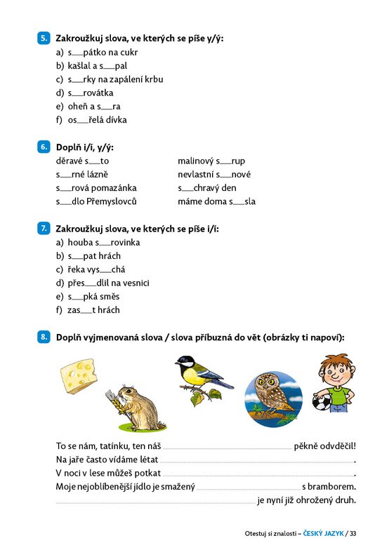 Otestuj si znalosti – Český jazyk pro 3. třídu 
