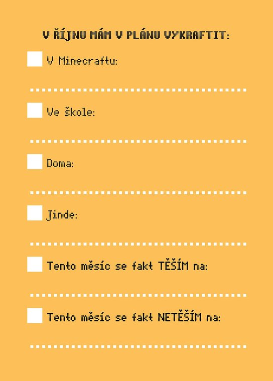 Školní zápisník pro Minecrafťáky