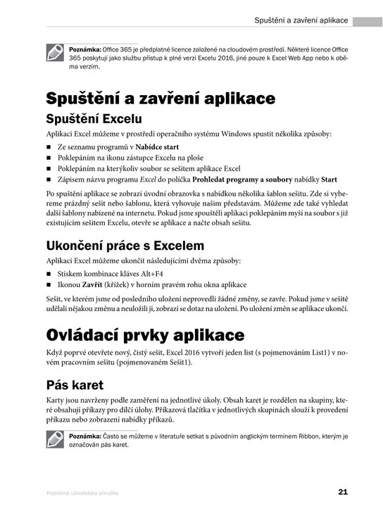 Microsoft Excel 2016 Podrobná uživatelská příručka