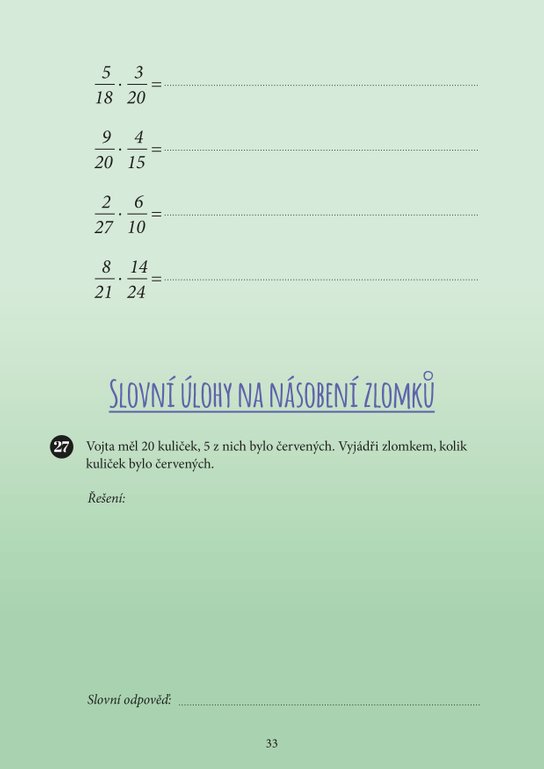 Mami, tati, já těm zlomkům nerozumím - 2. stupeň ZŠ