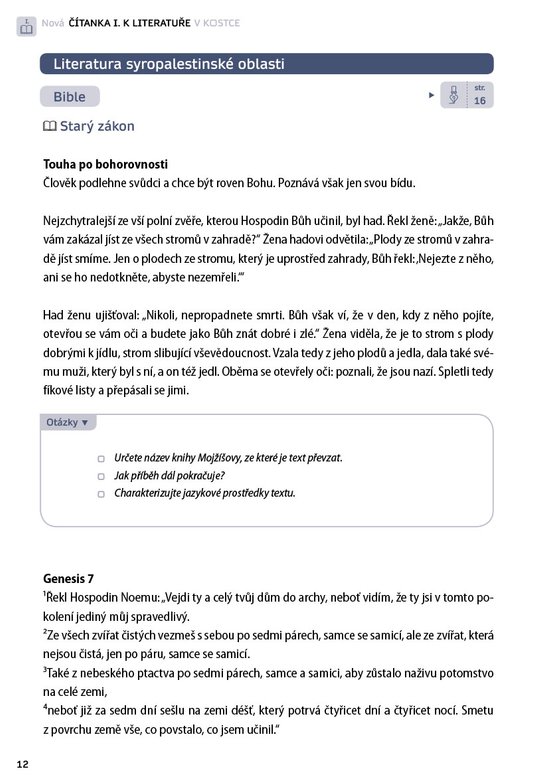 Nová čítanka I. k Literatuře v kostce pro SŠ