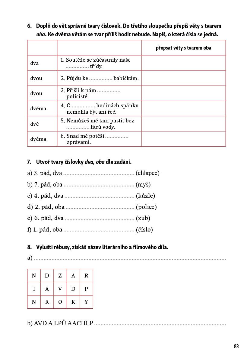 Procvičuj - Přídavná jména, zájmena, číslovky