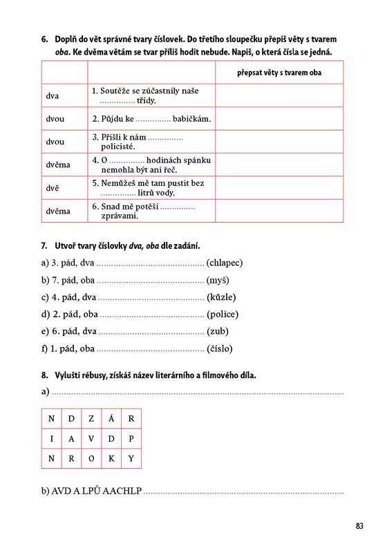 Procvičuj - Přídavná jména, zájmena, číslovky