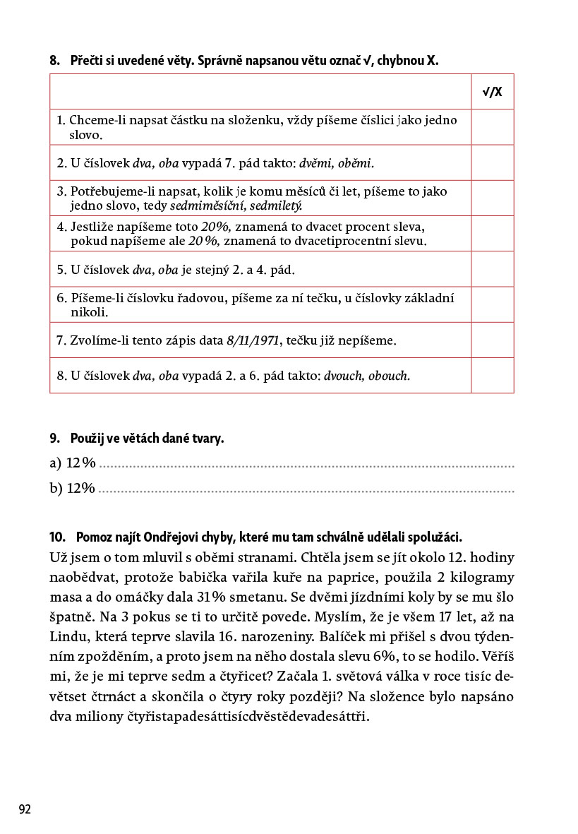 Procvičuj - Přídavná jména, zájmena, číslovky