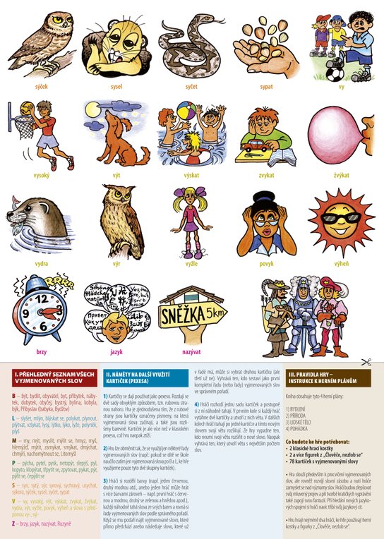 Deskové hry. Procvičujeme vyjmenovaná slova - B, L, M, P, S, V, Z
