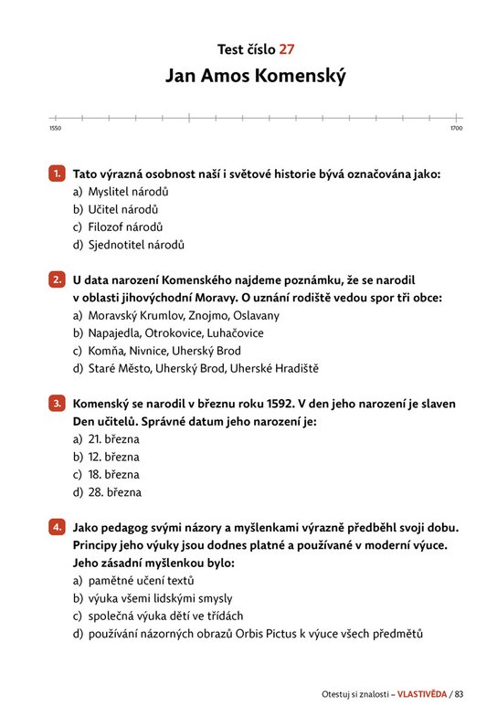 Otestuj si znalosti – Vlastivěda pro 4. třídu 