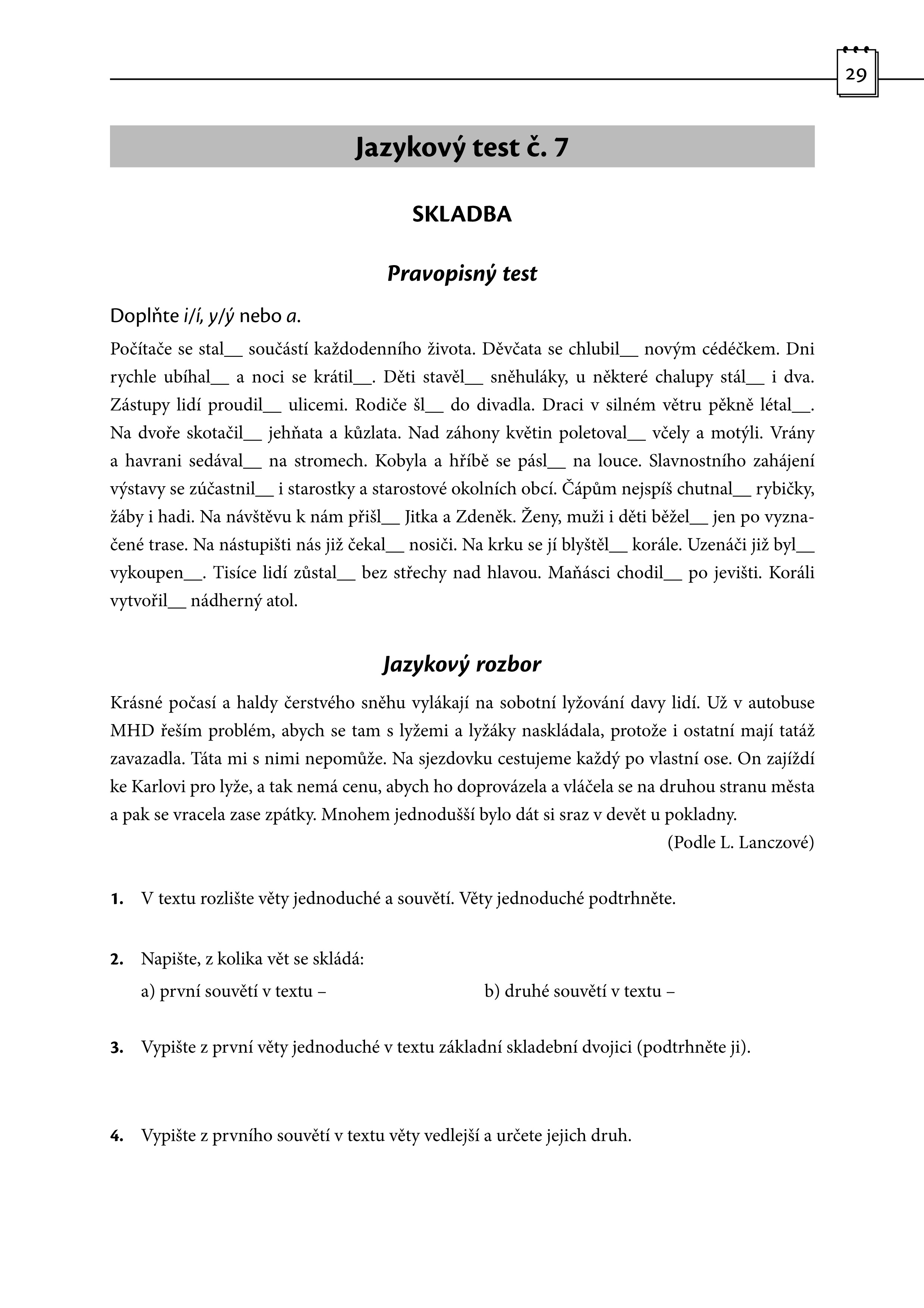 Diktáty a testy pro 8. třídu