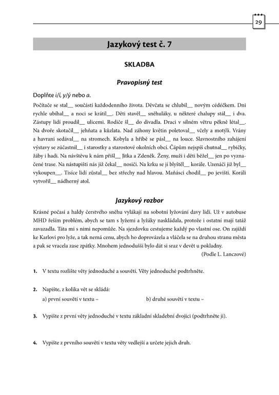 Diktáty a testy pro 8. třídu