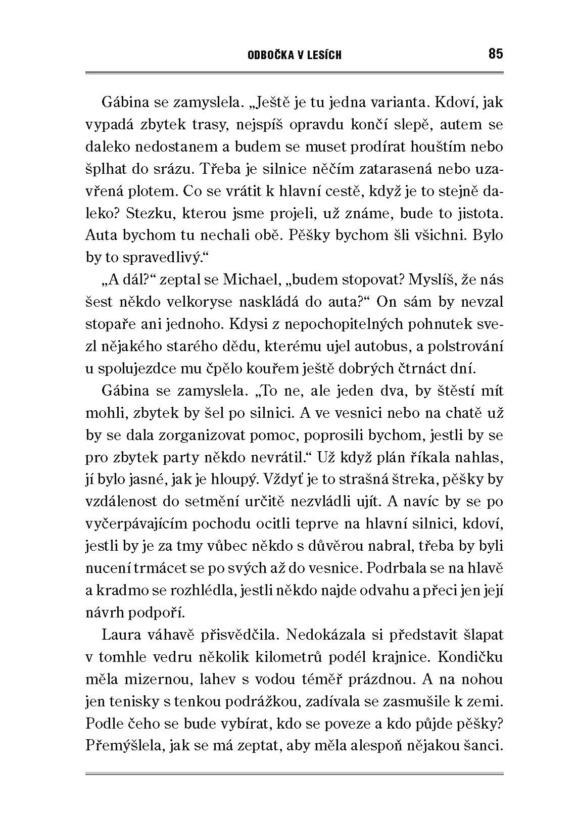 Odbočka v lesích