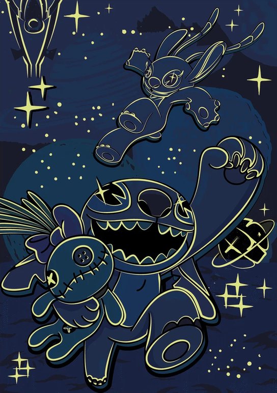 Puzzle 100XL Stitch neon