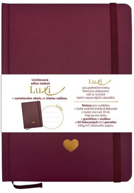 Notes Luxi linky A5 lamino bordó