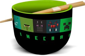 Minecraft ramen miska a hůlky