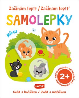 Začínám lepit/Začínam lepiť Samolepky Sešit s kočičkou/Zošit s mačičkou