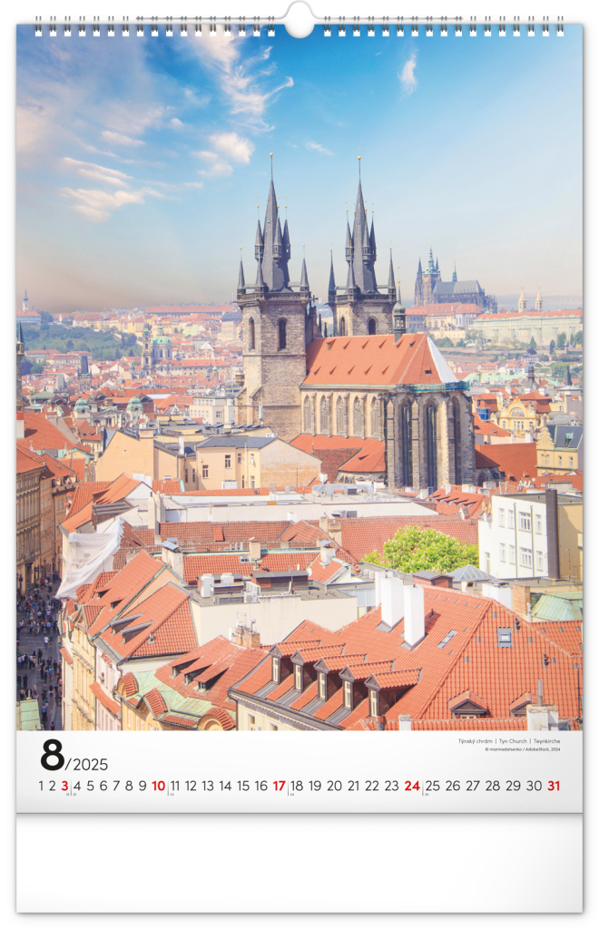 Praha 2025 - nástěnný kalendář