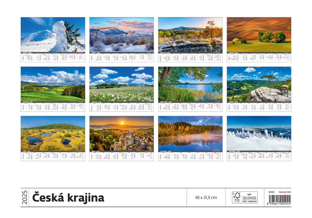 Česká krajina 2025 - nástěnný kalendář