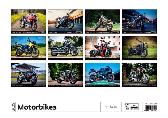 Motorbikes 2025 - nástěnný kalendář