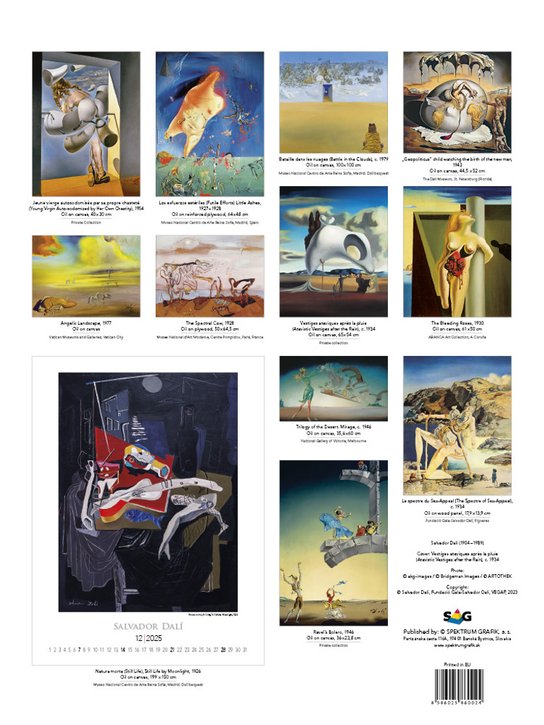 Salvador Dalí 2025 - nástěnný kalendář