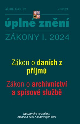 Aktualizace I/2 / 2024 - o daních z příjmů, o archivnictví a spisové službě