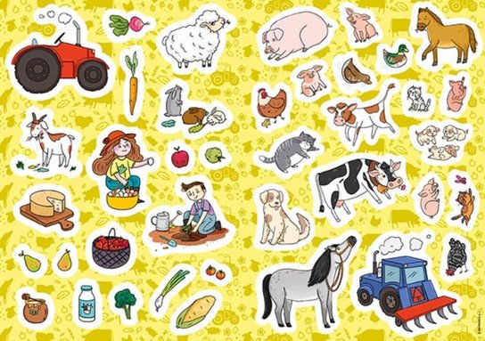 Omalovánky A4 se samolepkami Farma