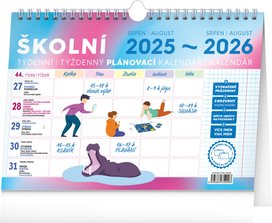 Školní plánovací kalendář s háčkem 2026, 30 × 21 cm