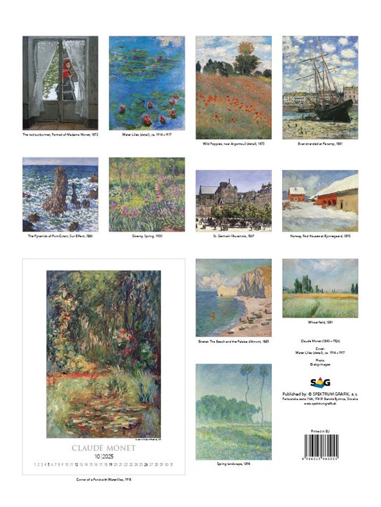 Claude Monet 2025 - nástěnný kalendář