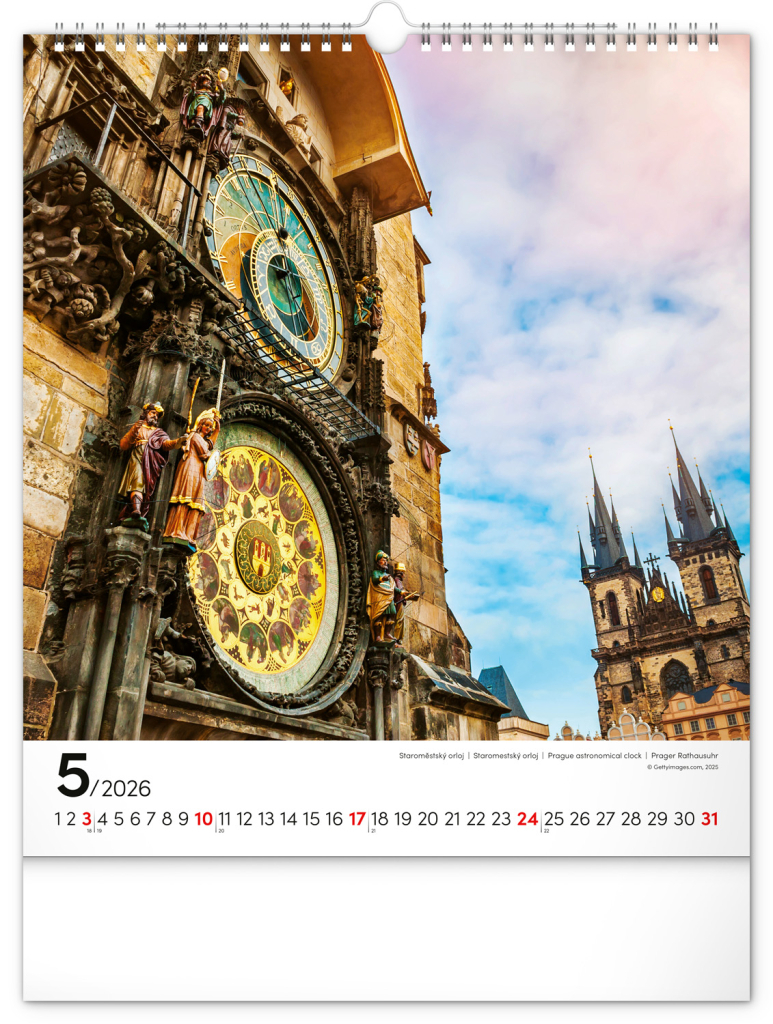 Praha 2026 - nástěnný kalendář