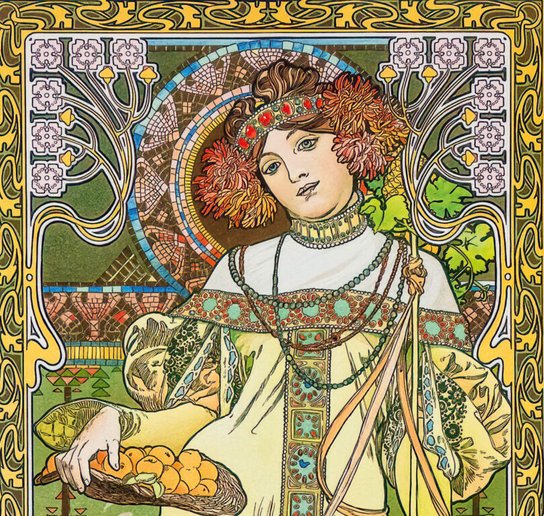 Alfons Mucha vázanka 2026 - nástěnný kalendář