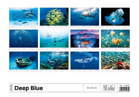 Deep Blue 2026 - nástěnný kalendář