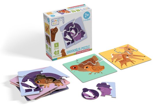 Grooosses Puzzle Tierkinder mit ihren Mamas