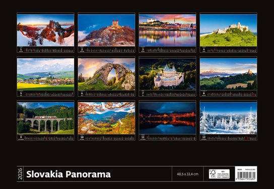 Slovakia Panorama 2026 - nástěnný kalendář