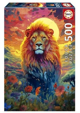 Puzzle Upřený pohled majestátního lva 500 dílků