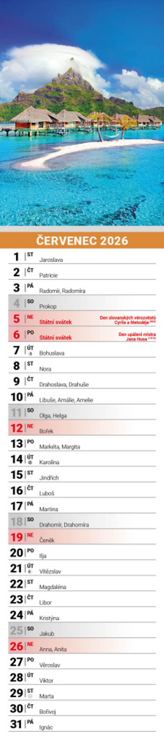 Příroda 2026 - nástěnný kalendář, kravata