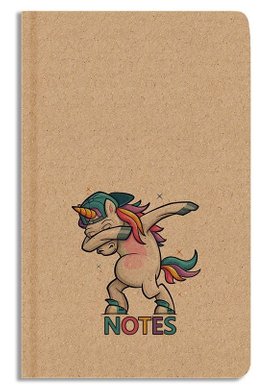 Notes linkovaný A5 kraft Unicorn