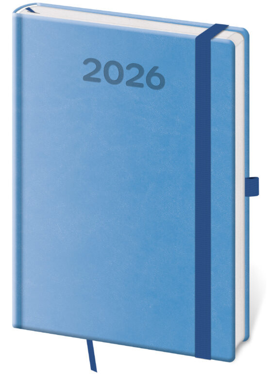 Denní diář 2026 A5 Print Pop světle modrý